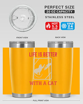 life is better with a cat Style 63#- cat- Tumbler