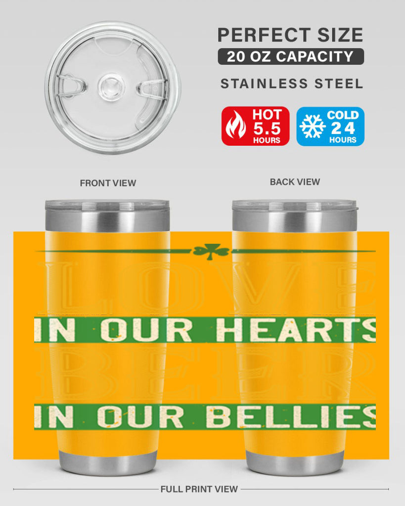 love in our hearts beer in our bellies Style 120#- St Patricks Day- Tumbler