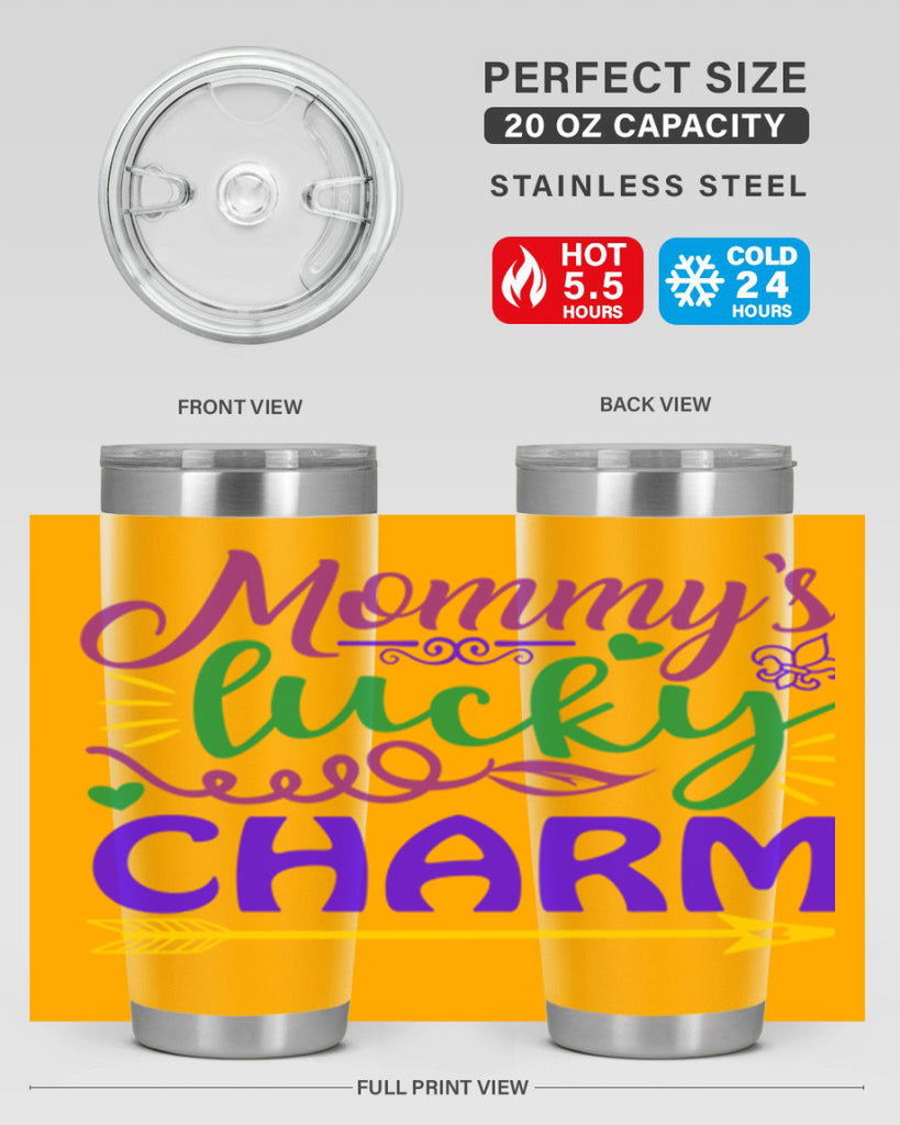 mommys lucky charm 6#- mardi gras- Tumbler