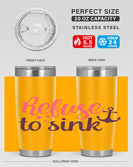 refuse to sink Style 4#- breast cancer- Tumbler