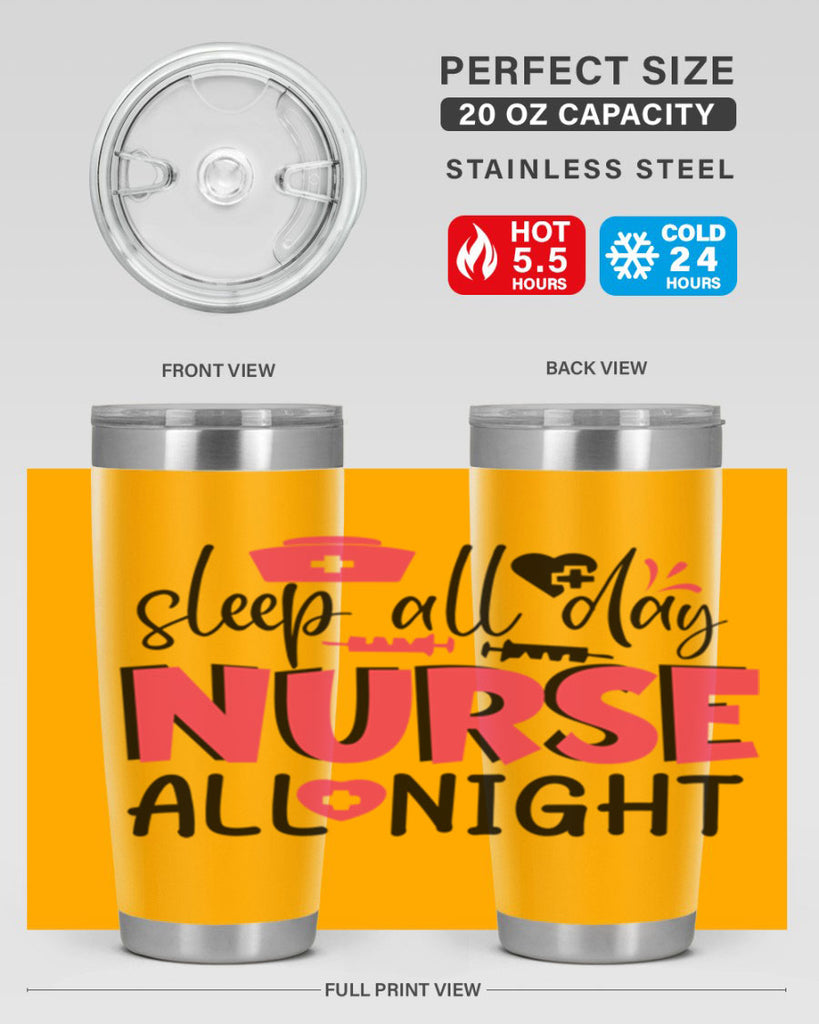 sleep all day nurse all night Style Style 35#- nurse- tumbler