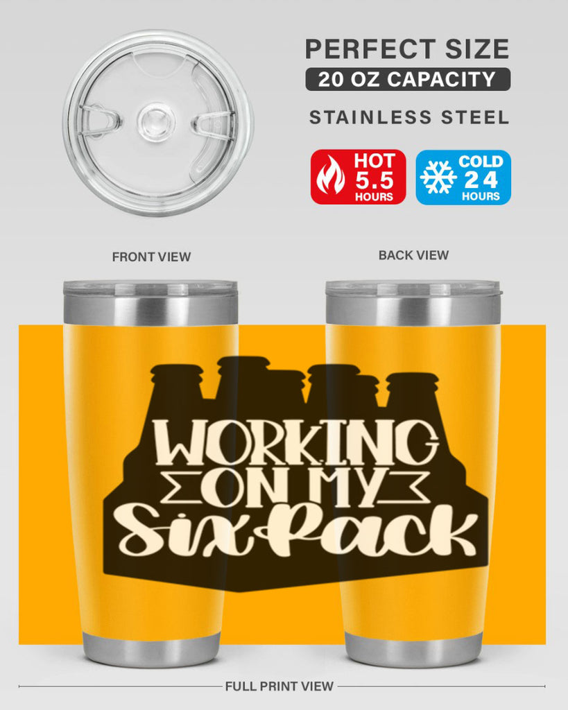 working on my six pack 13#- beer- Tumbler