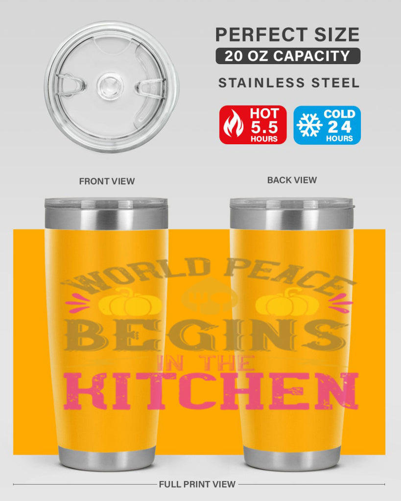 world peace begins in the kitchen 7#- vegan- Tumbler