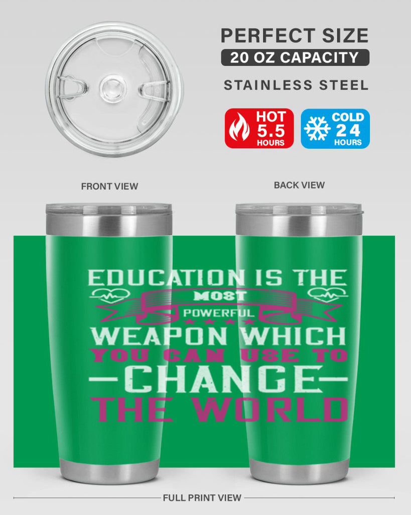 Education is the most powerful weapon which you can use to change the world Style 341#- nurse- tumbler