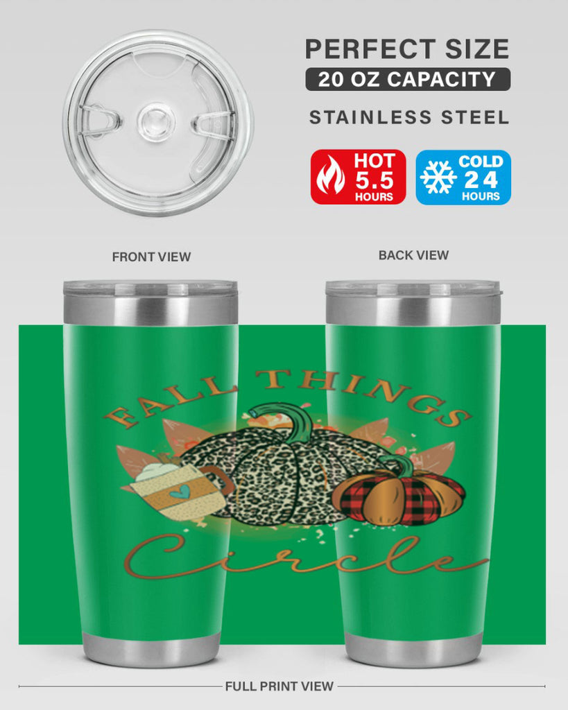 Fall Things Circle 133#- fall- Tumbler