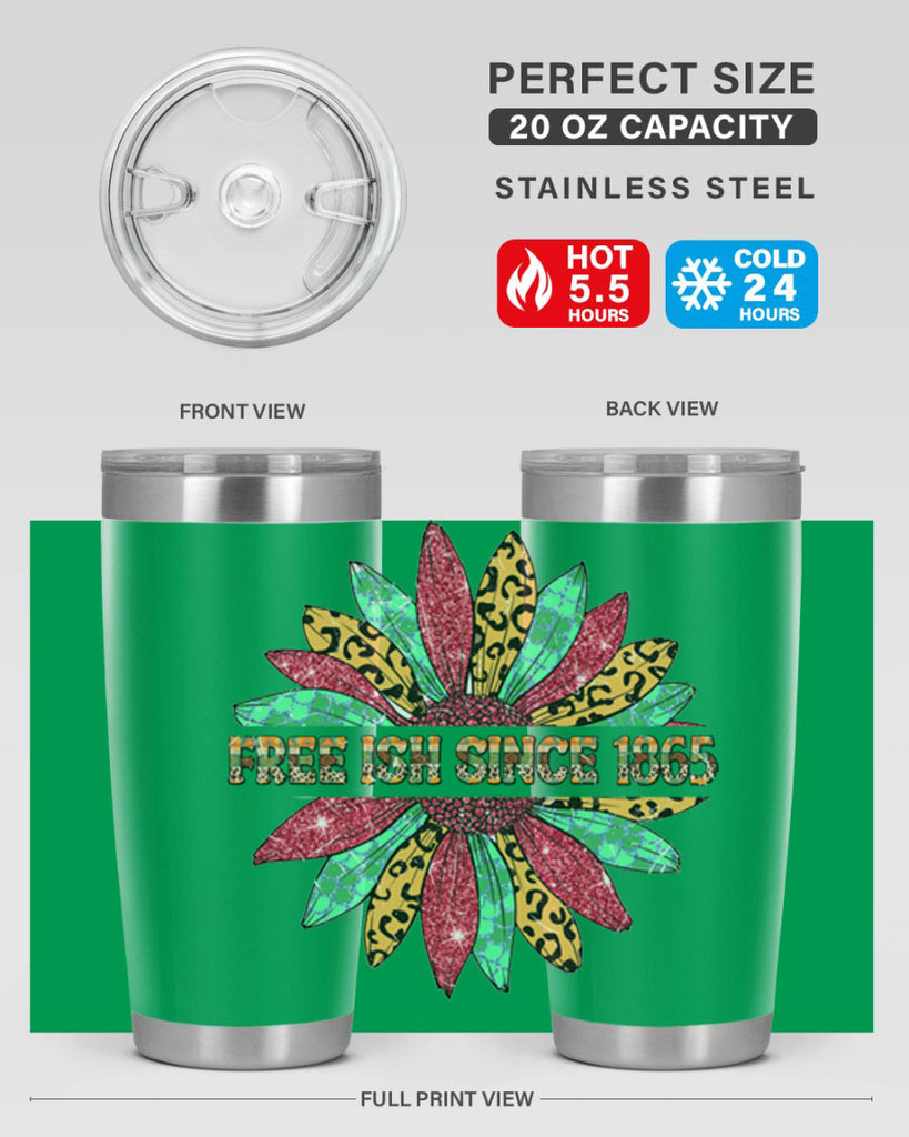 Freeish Since 1865 Sunflower Juneteenth 15#- Juneteenth- tumbler