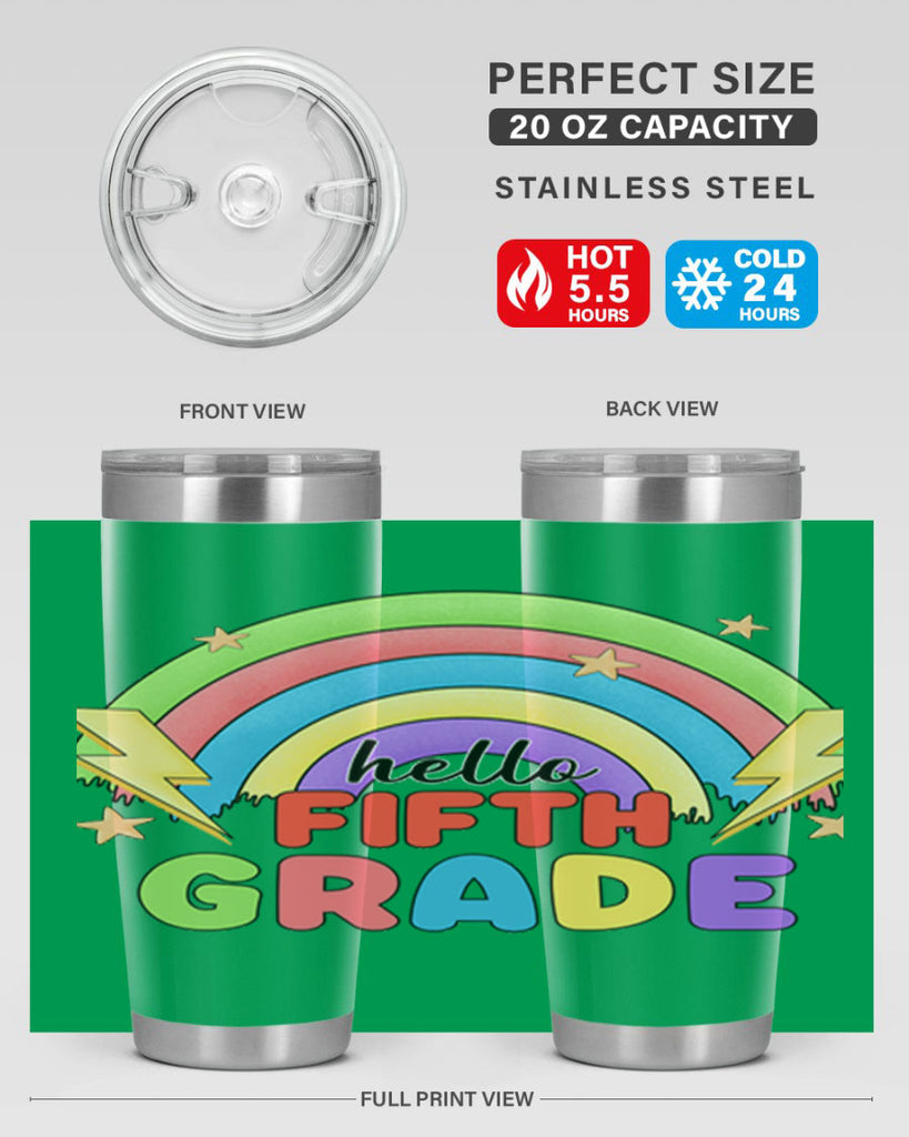 Hello 5th Grade Rainbow 14#- 5th grade- Tumbler