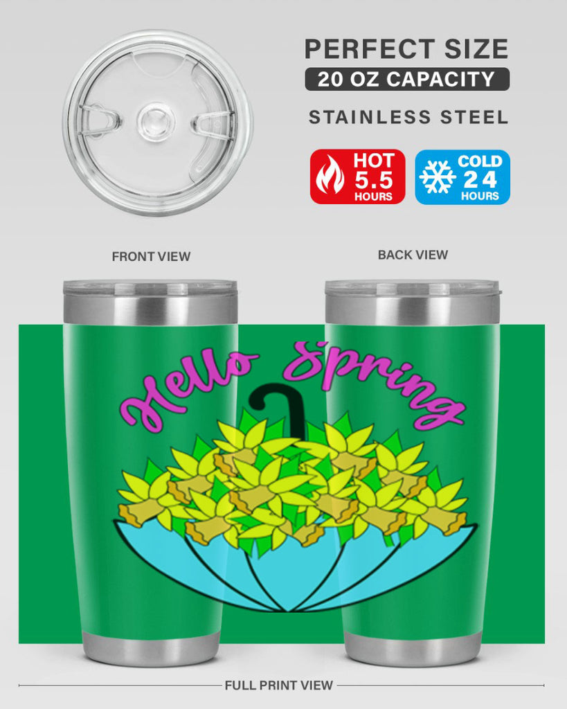 Hello Spring Umbrella Daffodils207#- spring- Tumbler