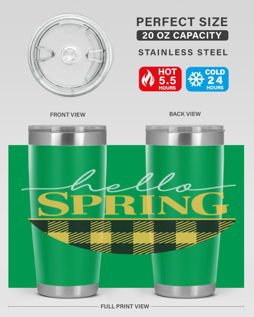 Hello Spring plaid 203#- spring- Tumbler