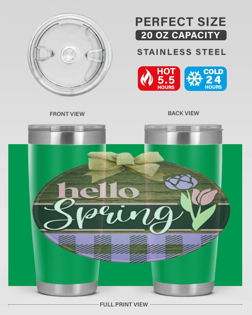 Hello spring plaid Mockup205#- spring- Tumbler