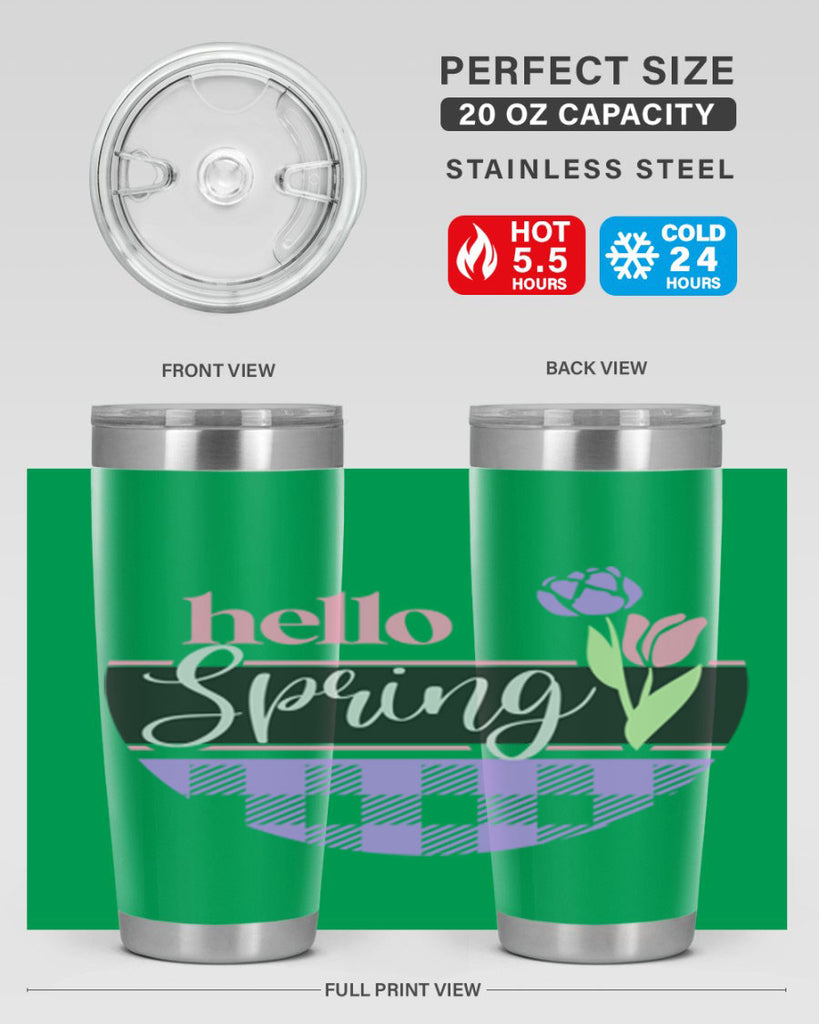 Hello spring plaid206#- spring- Tumbler