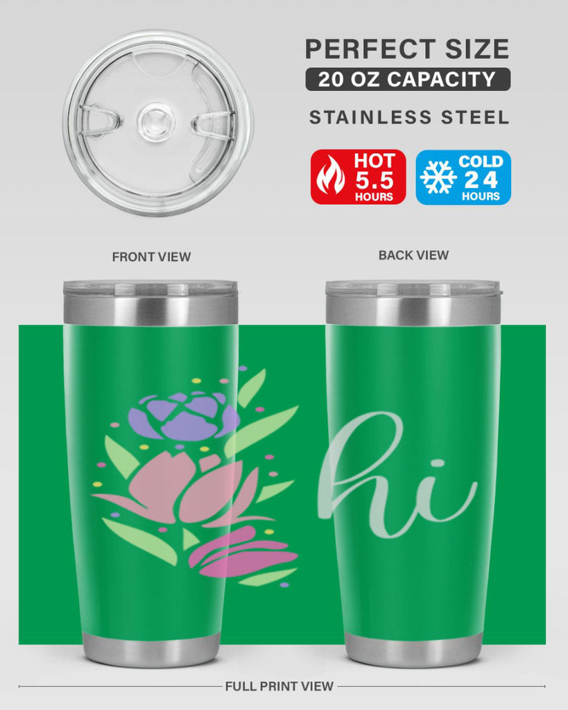 Hi pink flowers238#- spring- Tumbler