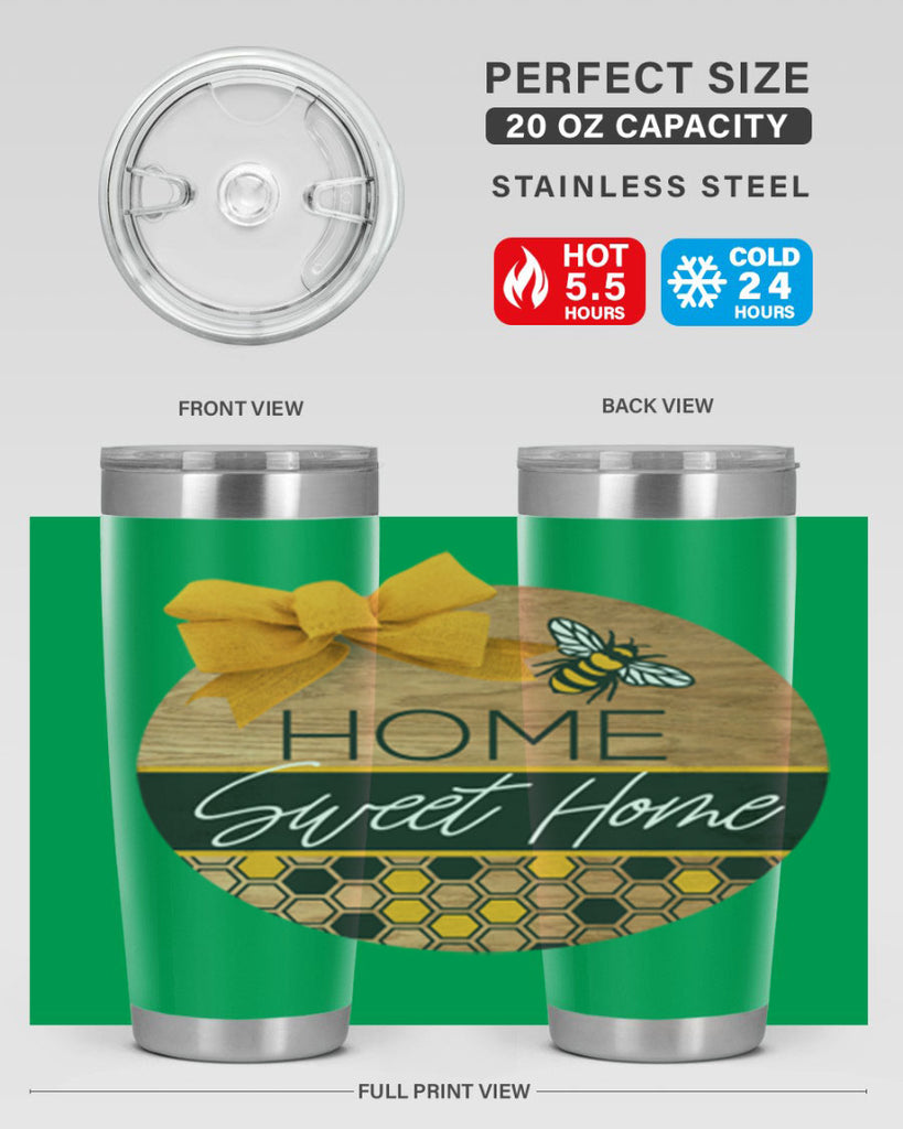 Home Sweet Home Bee and hive pattern Mockup242#- spring- Tumbler