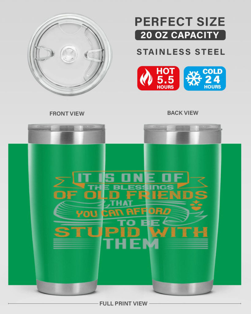 It is one of the blessings of old friends that you can afford to be stupid with them Style 77#- Best Friend- Tumbler