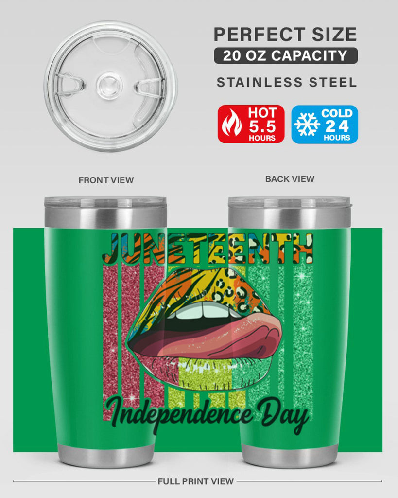 Juneteenth Independence Day Sexy Lip Png 11#- Juneteenth- tumbler