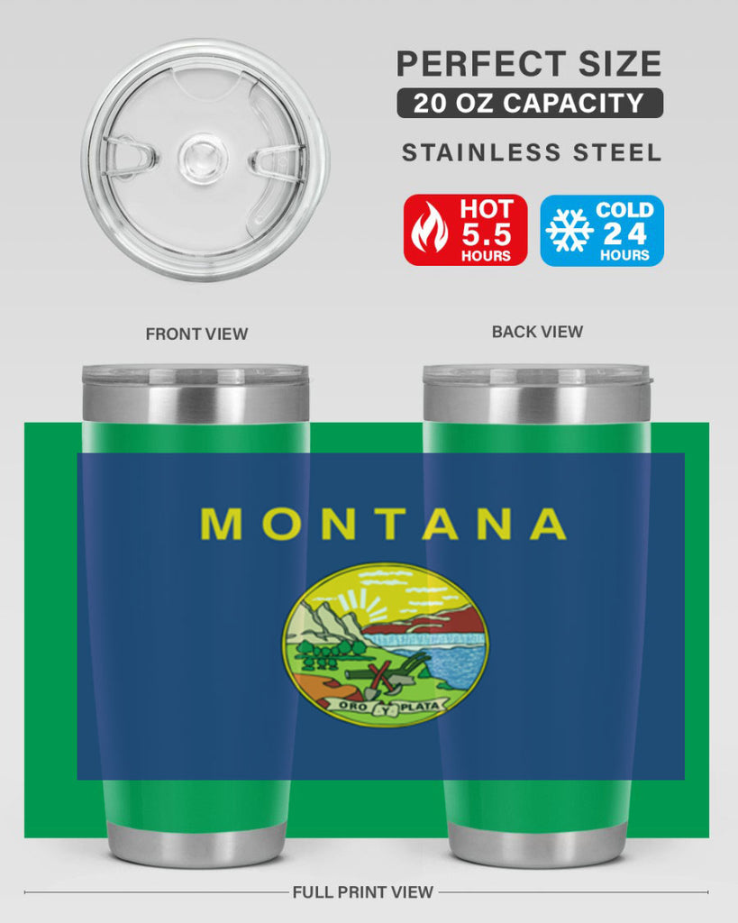 Montana 26#- Us Flags- Tumbler