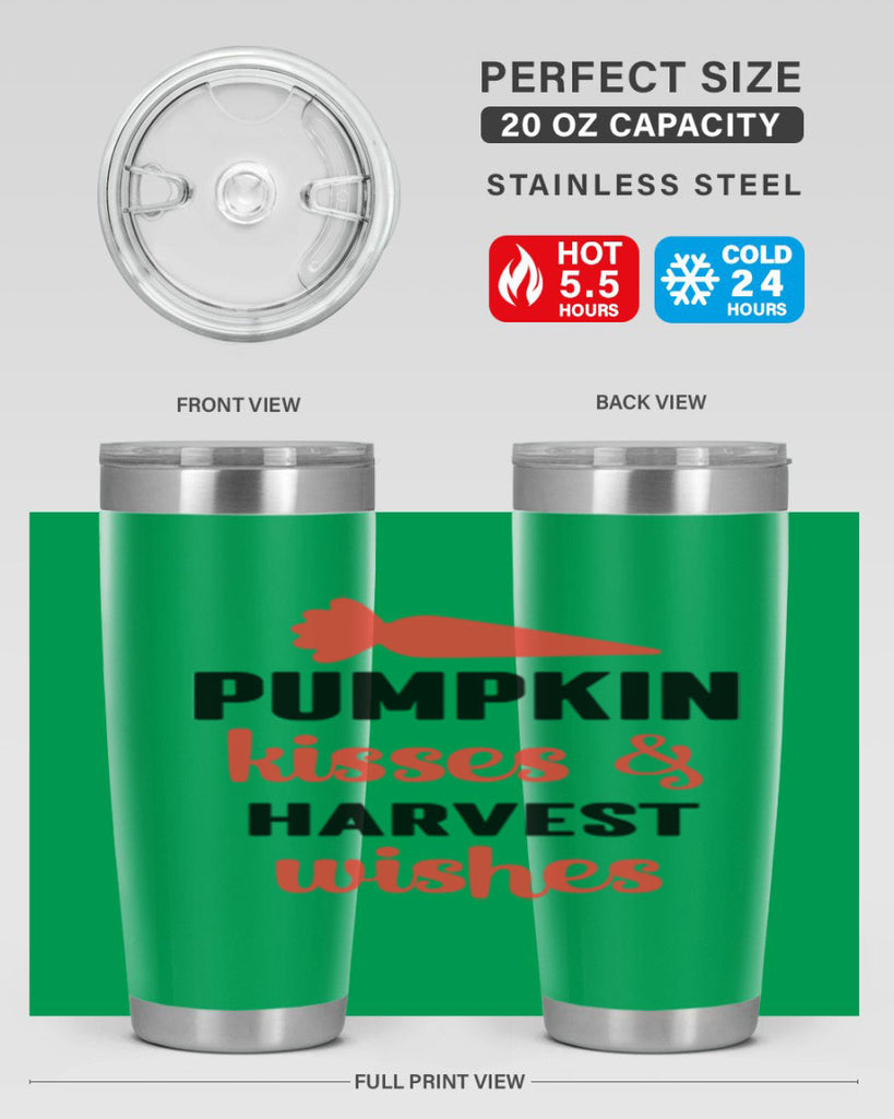 Pumpkin kisses harvest wishes 524#- fall- Tumbler
