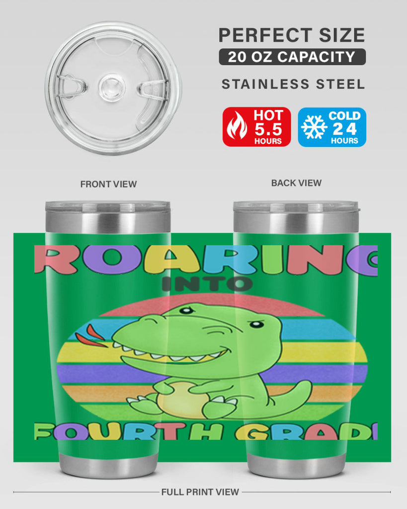 Roaring to 4th Grade Trex 24#- 4th  grade- Tumbler