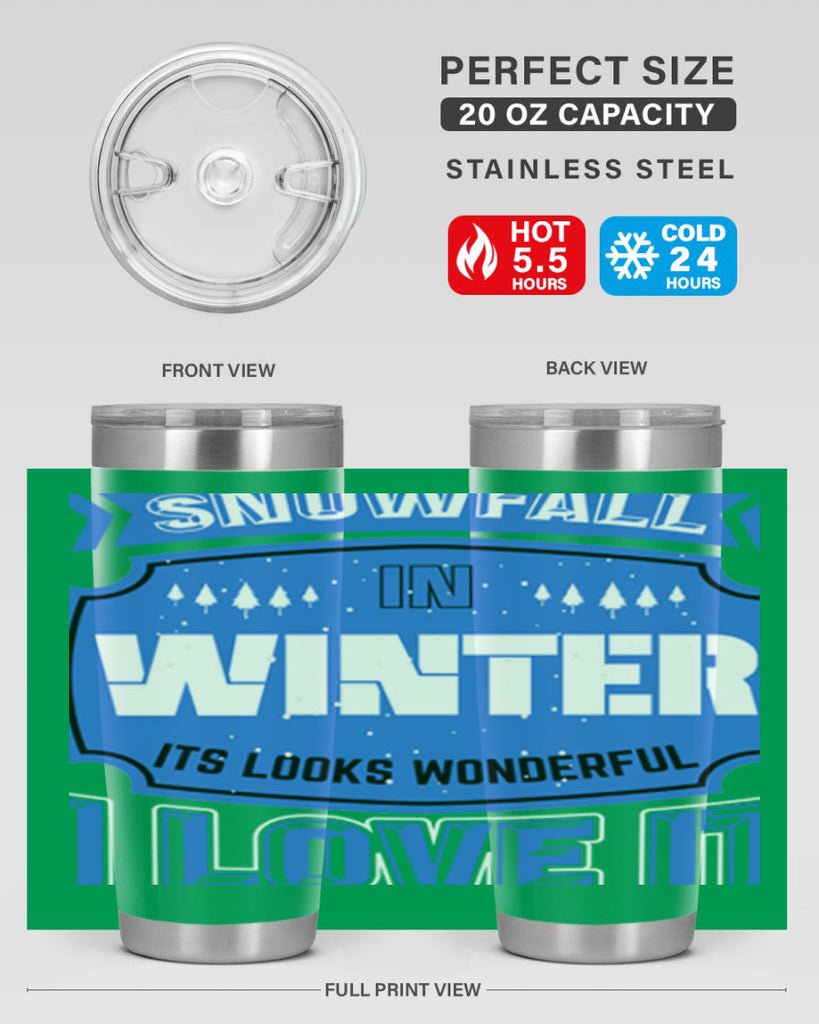 Snowfall in Winter 372#- winter- Tumbler