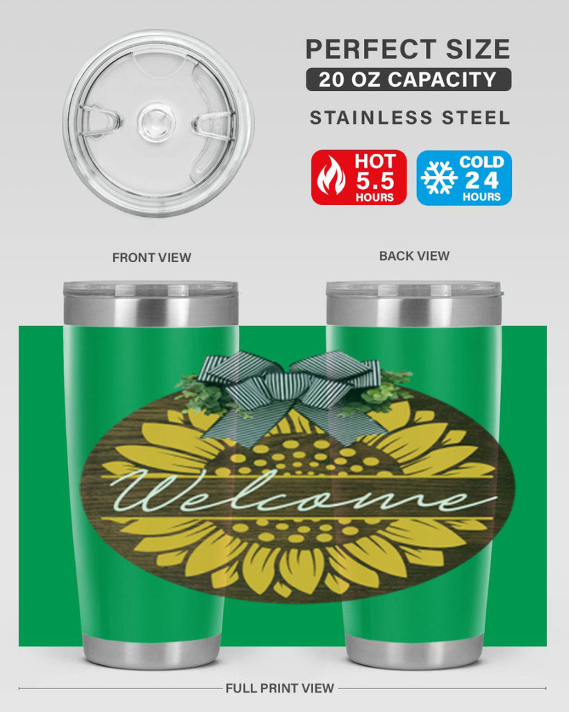 Welcome Sunflower Mockup584#- spring- Tumbler