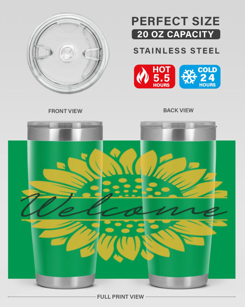 Welcome Sunflower585#- spring- Tumbler