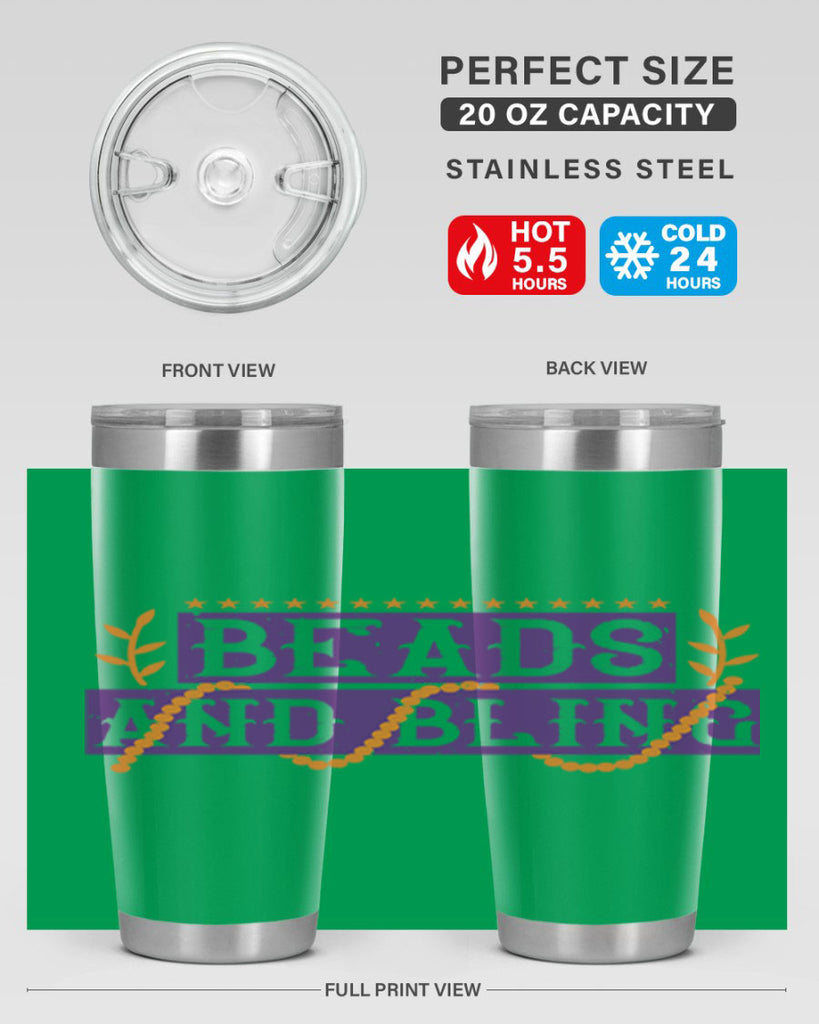beads and bling 40#- mardi gras- Tumbler