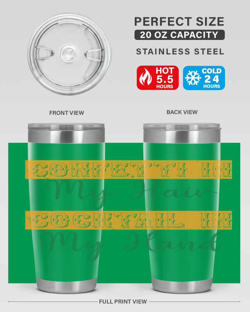 confetti in my hair cocktail in my hand 25#- mardi gras- Tumbler