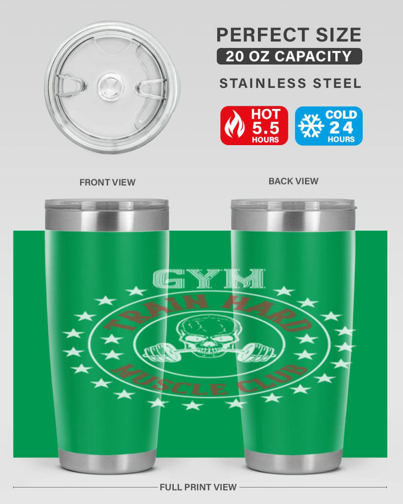 gym train hard mucle club 95#- gym- Tumbler