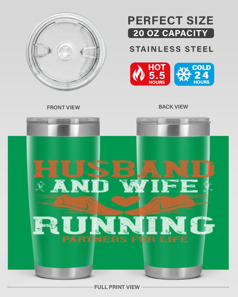 husband and wife running partners for life 41#- running- Tumbler