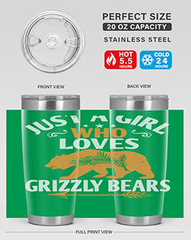 just a girl who loves Grizzly Bears 20#- Bears- Tumbler