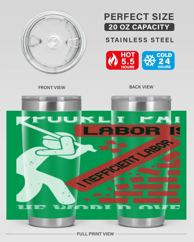 poorly paid labor is inefficient labor the world over 19#- labor day- Tumbler