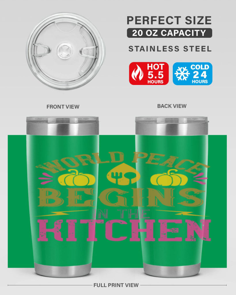 world peace begins in the kitchen 7#- vegan- Tumbler