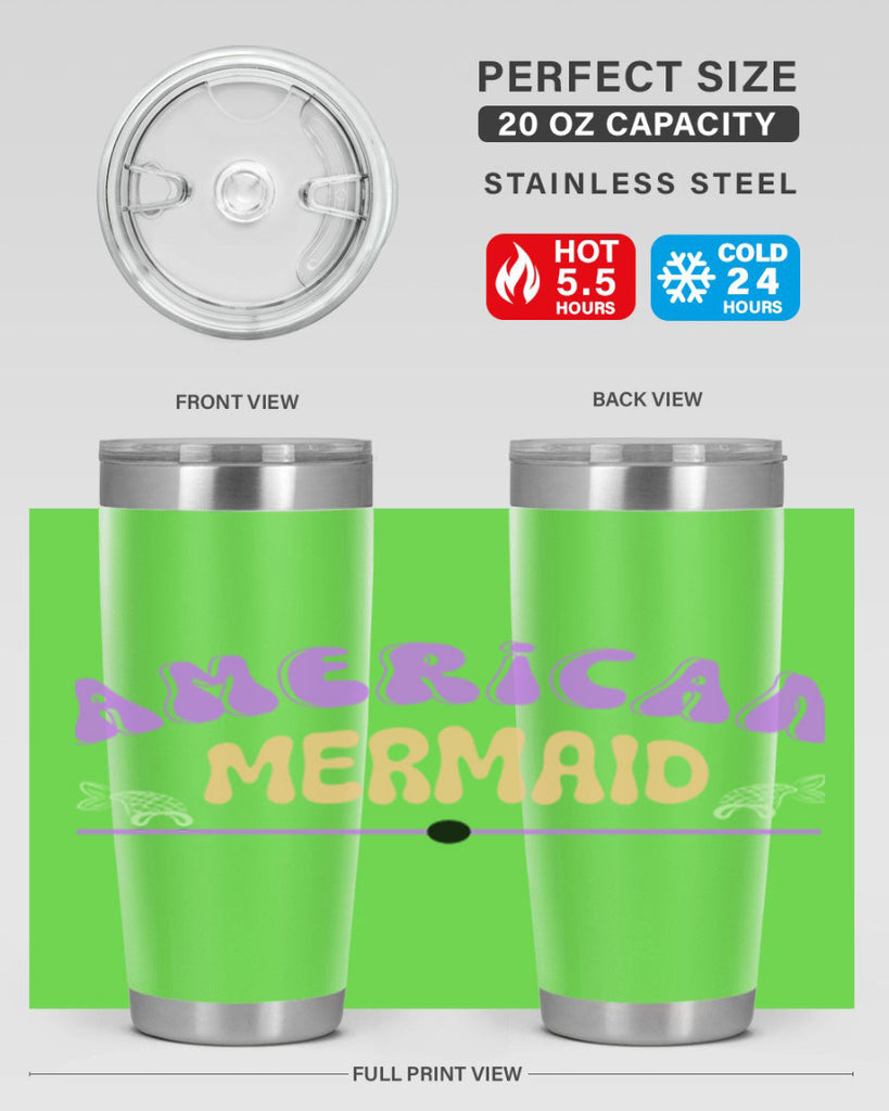 American Mermaid 16#- mermaid- Tumbler