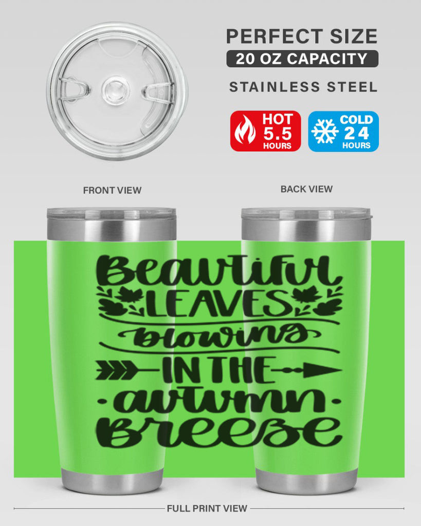 Beautiful Leaves Blowing In The Autumn Breeze 479#- fall- Tumbler