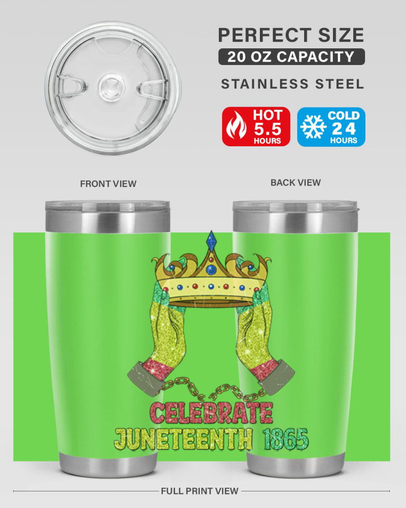Celebrate Juneteenth 1865 Crown Designs 2#- Juneteenth- tumbler