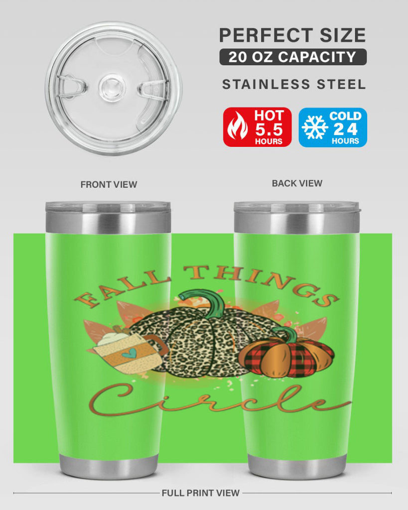 Fall Things Circle 133#- fall- Tumbler