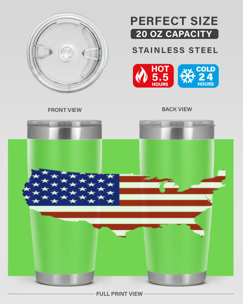 Flag With Map Style 50#- Fourt Of July- Tumbler