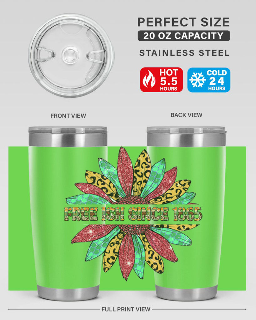 Freeish Since 1865 Sunflower Juneteenth 15#- Juneteenth- tumbler