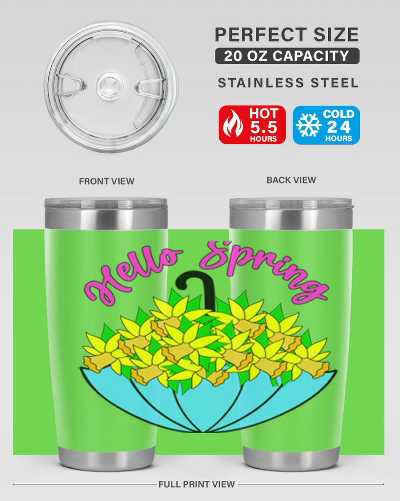 Hello Spring Umbrella Daffodils207#- spring- Tumbler