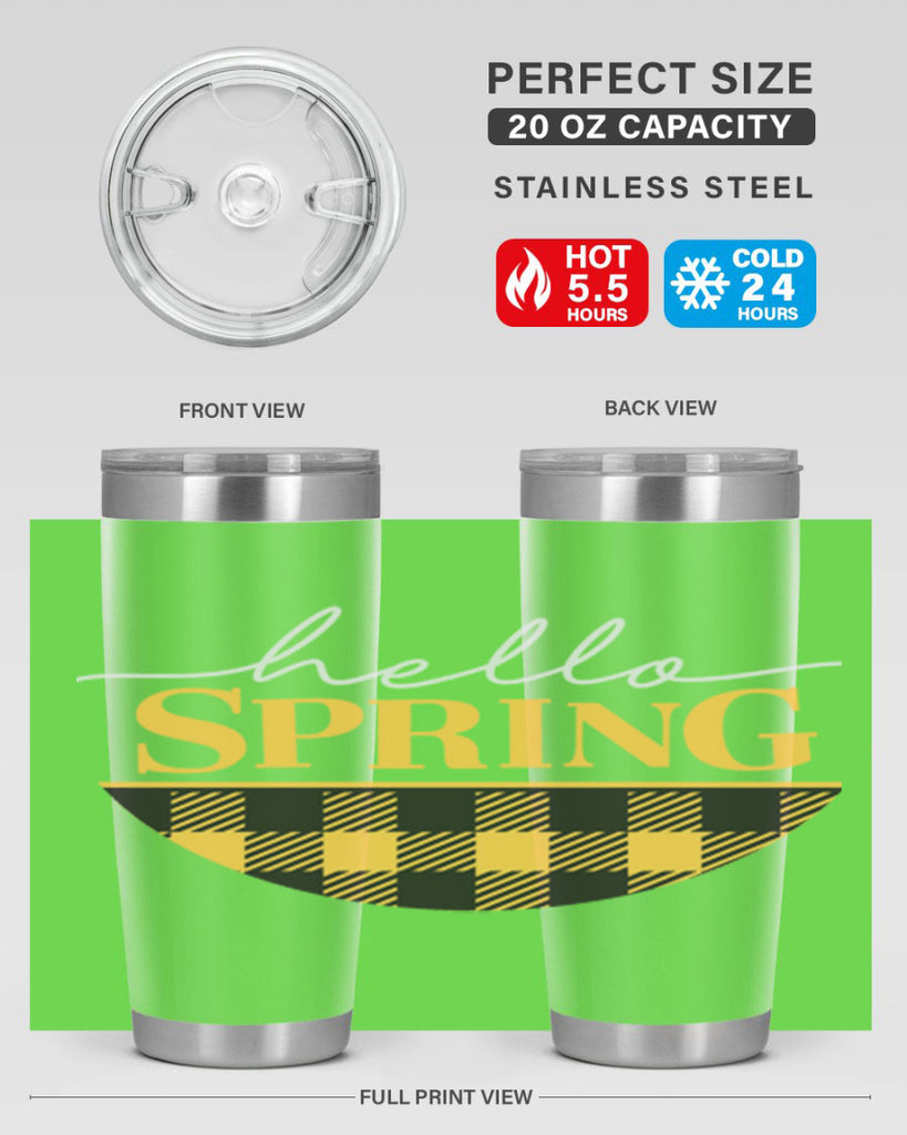 Hello Spring plaid 203#- spring- Tumbler