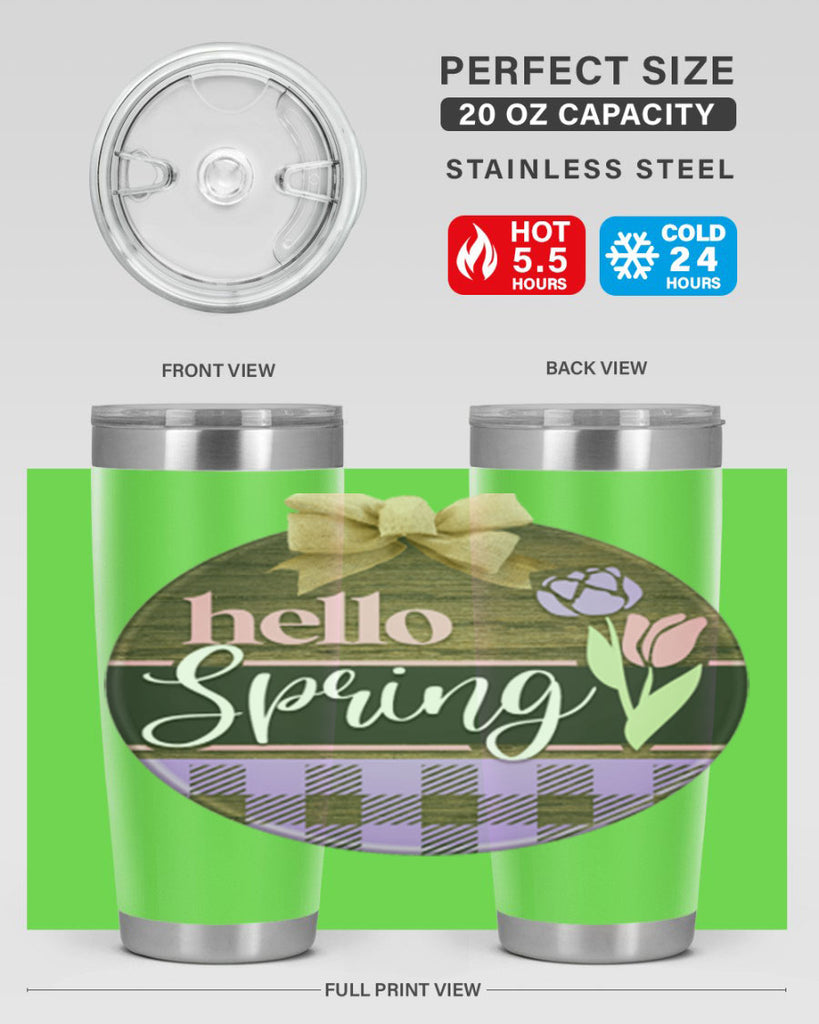 Hello spring plaid Mockup205#- spring- Tumbler