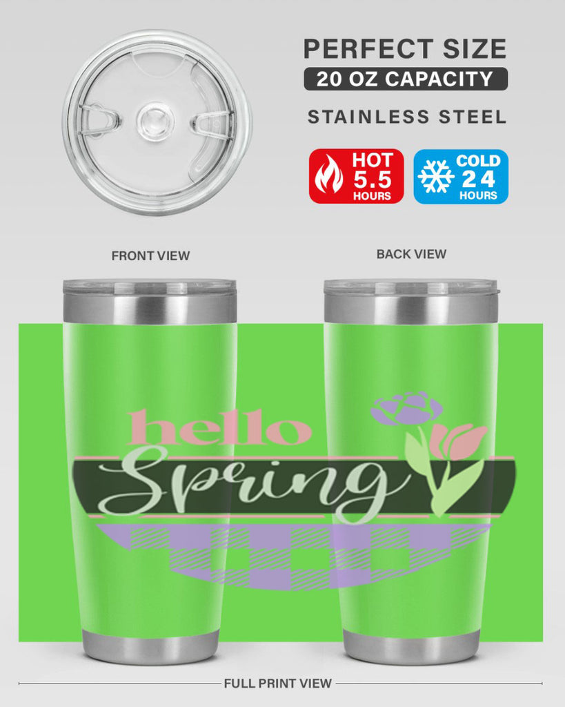 Hello spring plaid206#- spring- Tumbler
