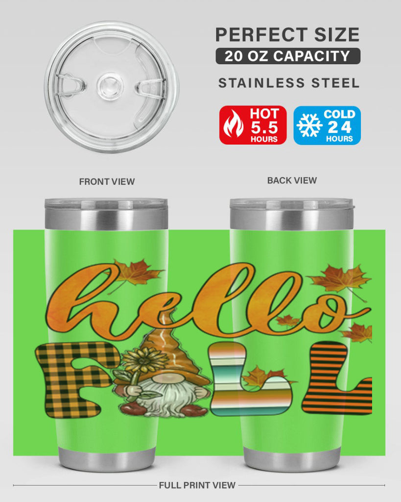 HelloFallVintageGnome 299#- fall- Tumbler