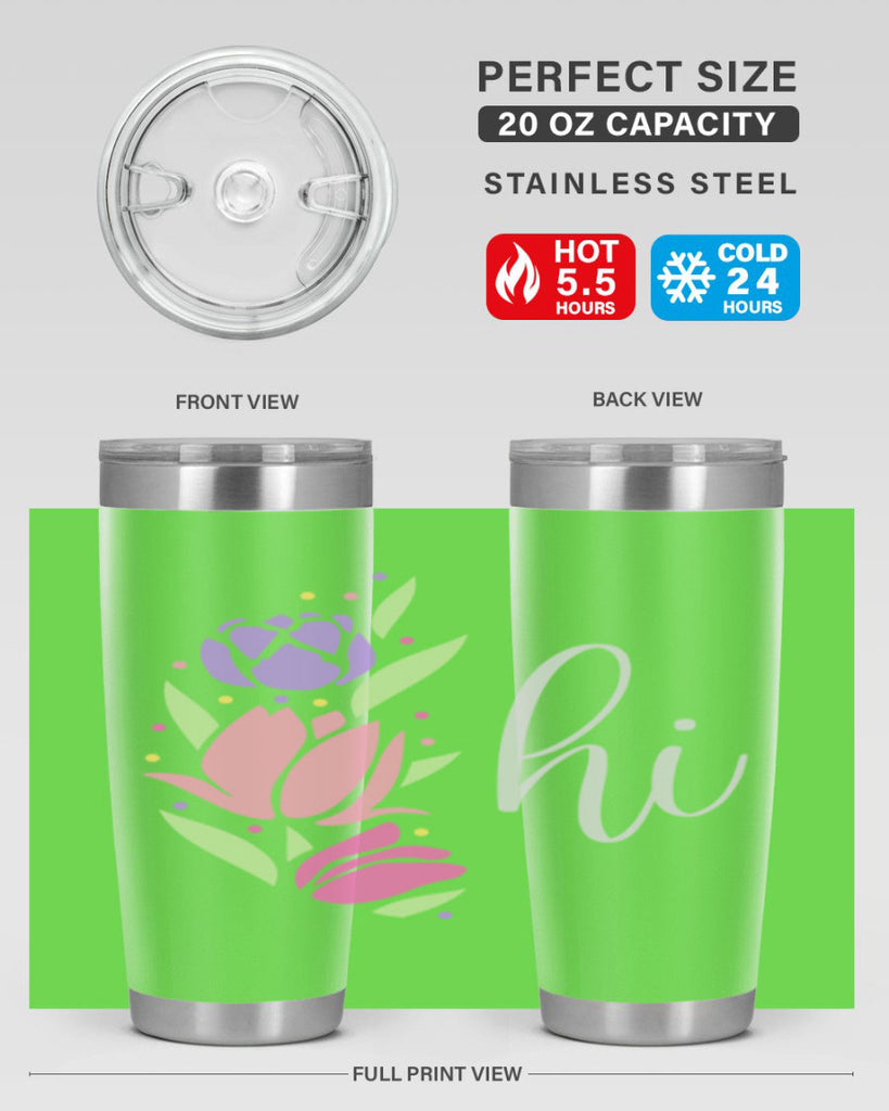 Hi pink flowers238#- spring- Tumbler