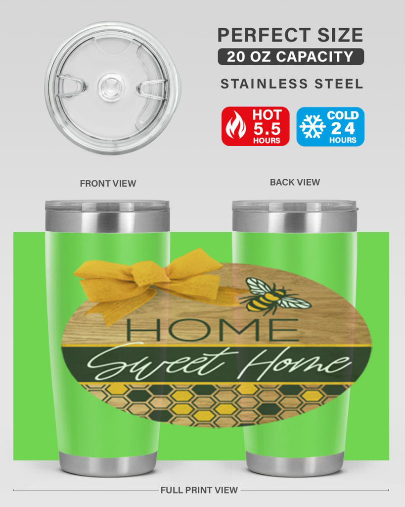 Home Sweet Home Bee and hive pattern Mockup242#- spring- Tumbler