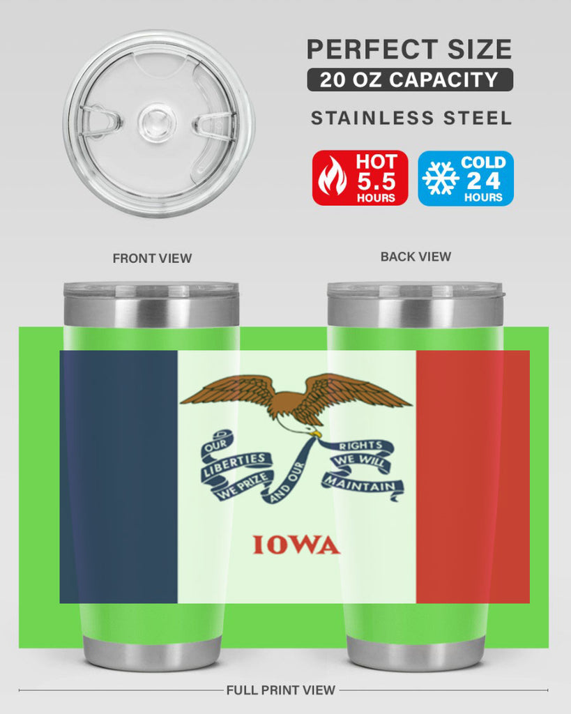 Iowa 37#- Us Flags- Tumbler