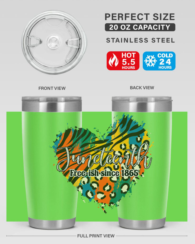 Juneteenth Freeish Since 1865 Heart Png 38#- Juneteenth- tumbler