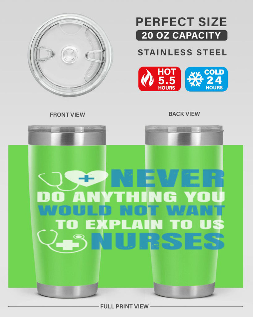 Never do anything you would not want to explain to us nurses Style 297#- nurse- tumbler