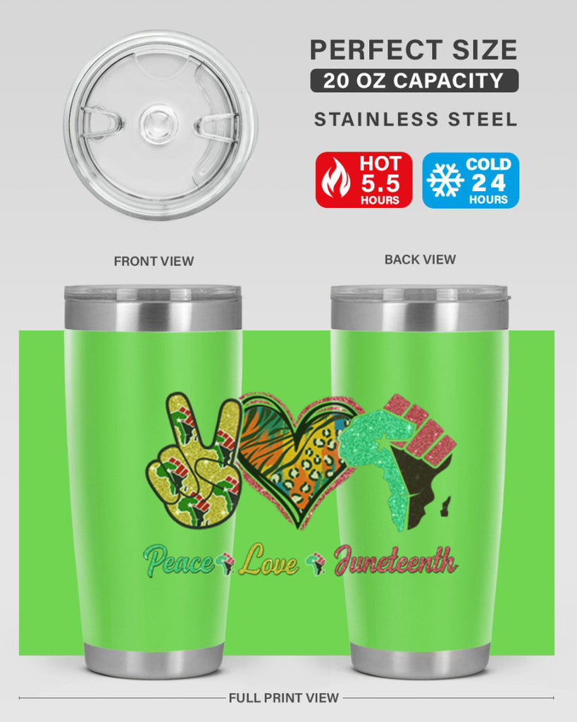 Peace Love Juneteenth Day Fist Png 8#- Juneteenth- tumbler