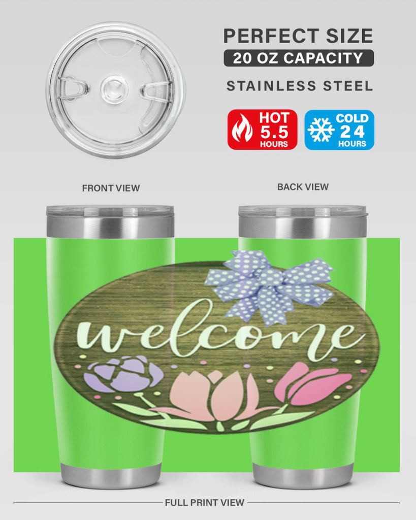 Welcome three flowers Mockup586#- spring- Tumbler